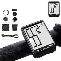 WEST BIKING Slimme Fietscomputer 2.16 Inch LED Digitaal Display Draadloze Sensor Snelheid Nauwkeurige Gegevensregistrati