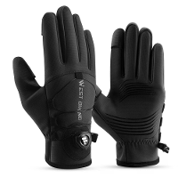 WEST BIKING Zelfvergrendelende Fietshandschoenen Winddicht Warm Fleece Sporthandschoenen Waterdicht Flip on Touchscreen