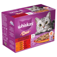 Whiskas 1+ Duo Classic Variaties in gelei natvoer kat multipack (zakjes 85 g) 1 verpakking (12 x 85 g)