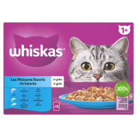 Whiskas 1+ Vis Selectie in gelei natvoer kat multipack (zakjes 85 g) 1 verpakking (40 x 85 g)