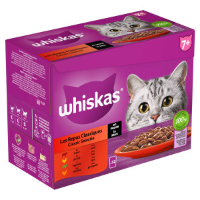 Whiskas 7+ Classic Selectie in saus natvoer kat multipack (zakjes 85 g) 1 verpakking (12 x 85 g)