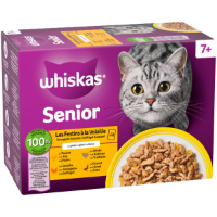 Whiskas 7+ Gevogelte Selectie in gelei natvoer kat multipack (zakjes 85 g) 4 verpakkingen (48 x 85 g)
