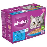Whiskas 7+ Vis Selectie in gelei natvoer kat multipack (zakjes 85 g) 1 verpakking (12 x 85 g)