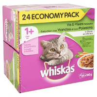 Whiskas Multi Pack Adult Vis & Vlees Selectie in Gelei 1 doosje