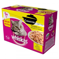 Whiskas Pouch 1+ Casserole Gevogelte Selectie in Gelei 4 doosjes