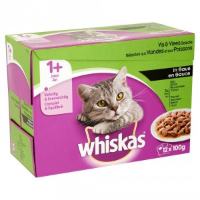 Whiskas Pouch 1+ Vis & Vlees in Saus 8 doosjes