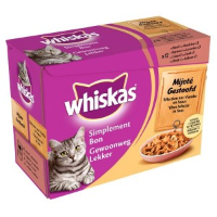 Whiskas Pouch in Saus met gestoofd vlees 8 doosjes