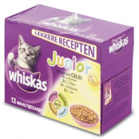 Whiskas Pouch Junior in Gelei 4 doosjes