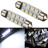 White 41mm 1210 Smd Festoon Dome Map Interior Led Light Lamp Roof Bulb