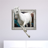 White Horse 3d Wall Decals Pag Sticker Removable Wall Art Animal Stickers Home Decor Gift