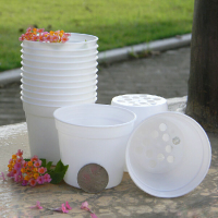 White Round Flower Pot Plastic Garden Flowerpot