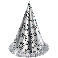 1X Zilveren feesthoedje Happy New Year