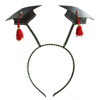 Afstudeer/geslaagd hoedjes op diadeem   zwart   diploma gehaald
