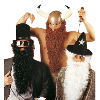 Baard met snor   zwart   lange baard   kabouter/tovenaar   Carnaval   Verkleed en thema feesten