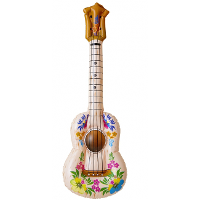 Carnaval verkleed Bloemen gitaar   opblaasbaar   Hawaii   hippie   flower power