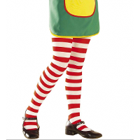 Carnaval verkleed panty   Gestreept   rood/wit   Meisjes   Heksen/Pipi panty   70 denier