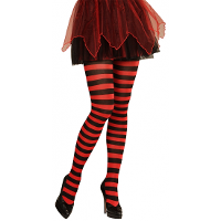 Widmann Carnaval verkleed panty   Gestreept   rood/zwart   Dames   Heksen panty   70 denier