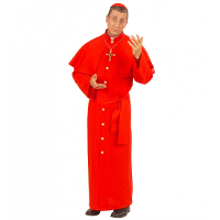 Widmann Carnaval verkleedkleding Kardinaal kostuum   rood   heren   religieus thema