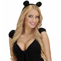 Diadeem muizen oren   zwart   volwassenen   kunststof/polyester   muizenoren haarband