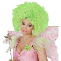Fel groene pruik met big hair