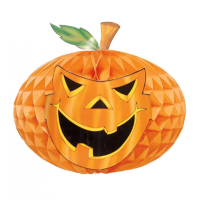 Halloween   Halloween versiering pompoen honeycomb decoratie