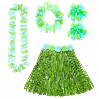 Widmann Hawaii verkleedset   voor dames   groen   carnaval/themafeest