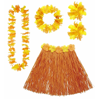 Widmann Hawaii verkleedset   voor dames   oranje   carnaval/themafeest