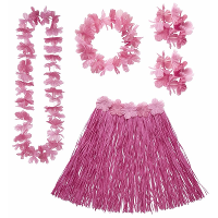 Widmann Hawaii verkleedset   voor dames   roze   carnaval/themafeest