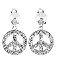 Hippie Flower Power Sixties sieraden set oorbellen peace tekens