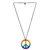 Hippie ketting   Flower Power   Sixties sieraden   peace teken ketting