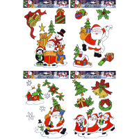 Widmann Kerst raamstickers/raamdecoratie kerstman plaatjes set