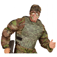 Kogelvrij leger camouflage vest   1x   groen/bruin   polyester   verkleedkleding