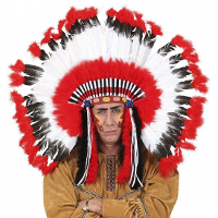 Luxe indianen hoofdtooi   rood   volwassenen   grote tooi   indianentooi   Carnaval