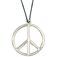 Peace teken ketting   Hippie   Flower Power   Sixties sieraden