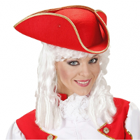 Piratenhoed   rood   driehoekig   vilt   volwassenen   piraat hoed