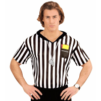 Scheidsrechter verkleedshirt   1x   zwart/wit   polyester   heren