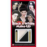 Schmink setje   zwart/wit   make up   schminkstift   Carnaval   Halloween   schminkset