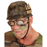 Soldaten helm   camouflage   met kogels   Verkleed accessoires