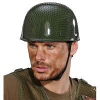 Soldaten verkleed helm   groen   volwassenen   kunststof   legerhelm   army