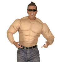 Spierballen shirt   bodybuilder   heren   polyester   verkleedkleding