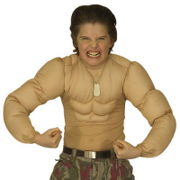 Spierballen shirt   Hulk   voor kinderen   maakt je lichaam breder   Huidskleur   Stoer   carnaval