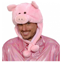Widmann Varken muts   59 cm   roze   voor volwassenen   Carnaval   dieren thema