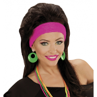 Verkleed oorbellen Retro   neon groen   met clip   Disco/jaren 70 thema accessoires
