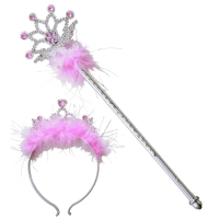 Verkleed Prinsessen tiara en toverstafje
