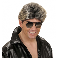 Verkleed pruik   popster   jaren 80   blond/grijs   heren   Carnaval herenpruik