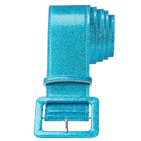 Verkleed riem glitter   blauw   120 cm   kleuren thema verkleedaccessoires