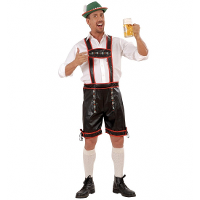 Widmann Verkleedkleding Lederhose lederlook voor heren