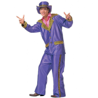 Verkleedkleding Paars funky kostuum voor heren