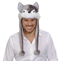 Wolf verkleed muts   grijs   volwassenen   dieren verkleed accessoires   wolven hoed
