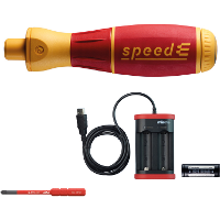 Wiha e schroevendraaier startset speedE I electric. 4 Delig schroefboor Slimbit, USB oplader en accu inbegrepen
